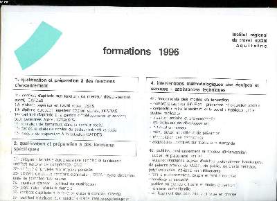 Formation continue 1996 Institut rgional du travail social aquitaine