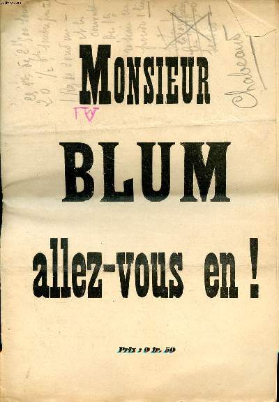 Monsieur Blum allez-vous en!