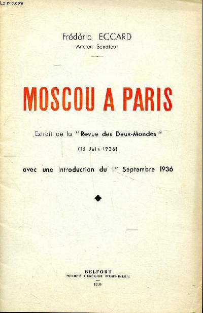 Moscou  Paris Extrait de la 
