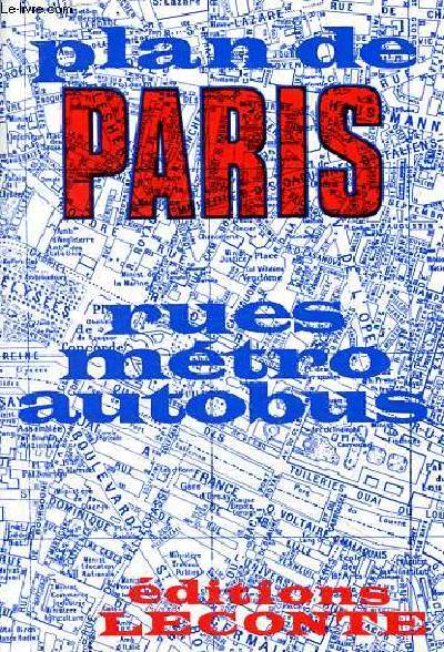 Plan de Paris rues mtro autobus