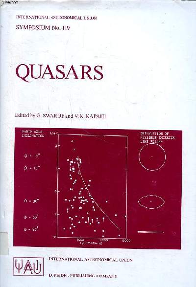 Quasars proceesdings of the 119th symposium of the international astronomical union, held in Bangalore, India, december 2-6, 1985 Sommaire: Surveys; Continuum emission; Spectral line studies; prime movers, models and mechanisms...