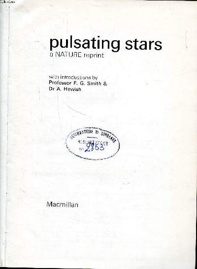 Pulsating stars a nature reprint