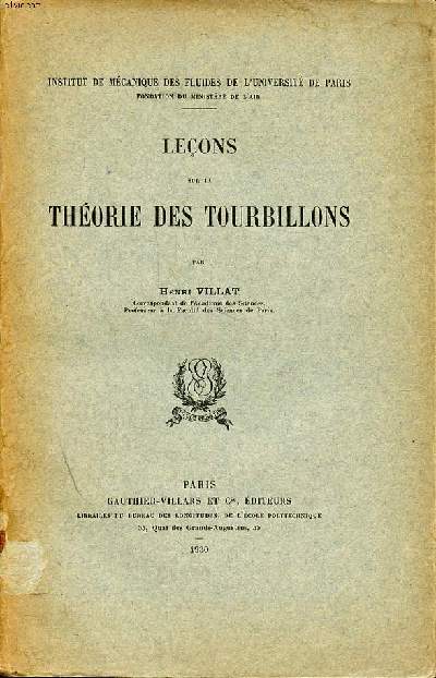 Leons sur la thorie des tourbillons