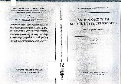 Astronomy with Schmidt-type telescopes Volume 110 proceedings Asstrophysics and space science library