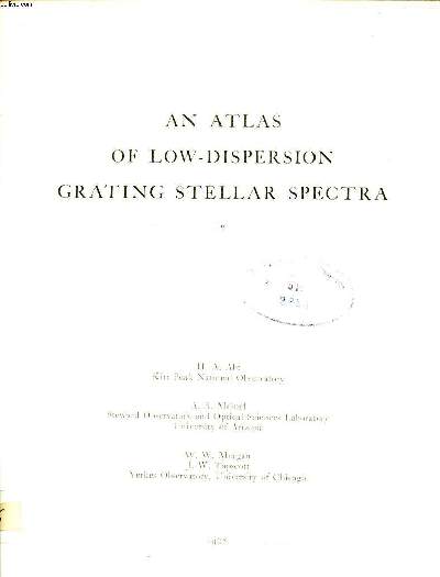 An atlas of low-dispersion grating stellar spectra