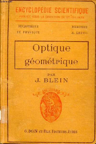 Optique gomtrique Collection Encyclopdie scientifique