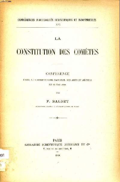 La constitution des comtes Collection Confrences d'actualits scientifiques et industrielles XVI