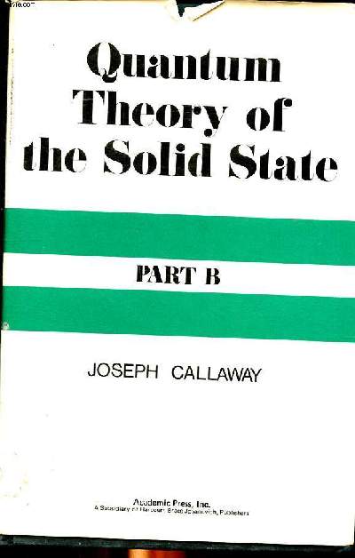 Quantum yheory of the solid state Part B