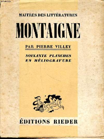 Montaigne Collection Maitre des littratures