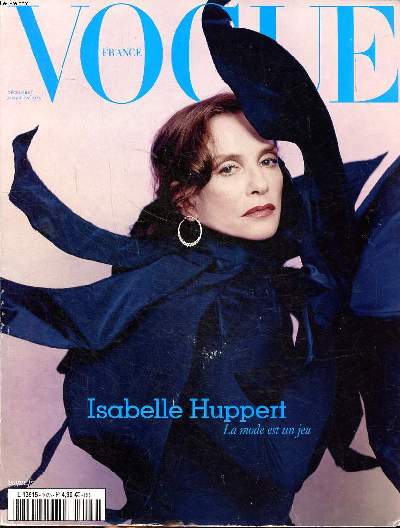 Vogue N1023 Dcembre Janvier Isabelle Huppert La mode est un jeu Sommaire: L'incroyable Nol de Mory Sacko; Prcieuses esquisses; Le Hip-hop Made in France ...
