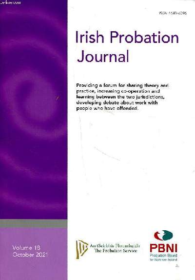 Irish probation journal Volume 18 october 2021