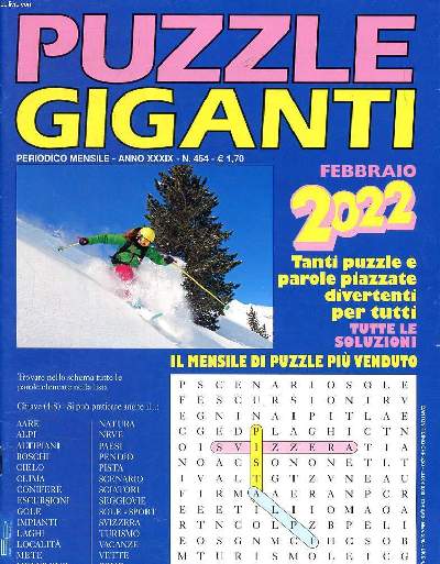 Puzzle giganti febbraio 2022 Anno XXXIX N454