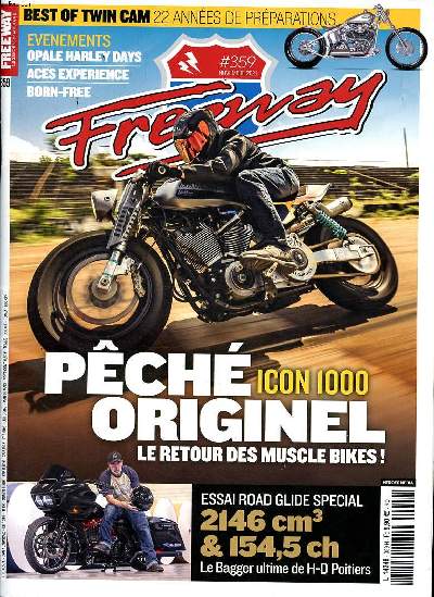 Freeway N 359 Novembre 2021 Pch originel Le retour des muscle bikes ! Sommaire: Pch originel Le retour des muscle bikes !; Essai road glide special 2146 cm3 & 154.5 ch le bagger ultime de H-D Poitiers...