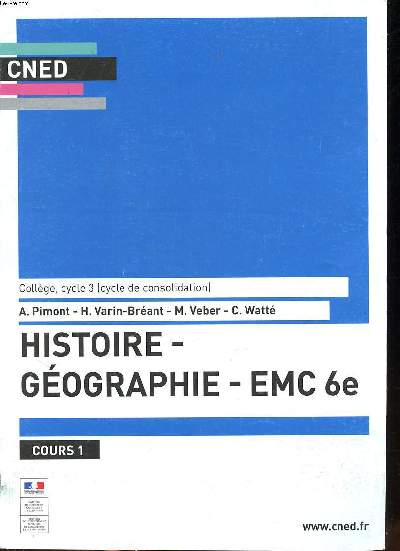 Histoire-gographie-EMC 6 Collge, cycle 3 (cyce de consolidation) Cours 1 Sommaire: La longue histoire de l'humanit et des migrations: les dbuts de l'humanit; Le respect des autres dans leur diversit: le racisme; Le respect des croyances...