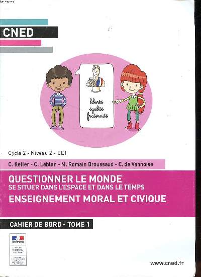 Lot de 5 livrets Cycle 2 Niveau 2 CE1 Cahier de bord Tome 1 Questionner le monde se situer dans l'espace et dans le temps Enseignement moral et civique Cahier de bord Tomes 1 et 2 Franais recueil de documents Franais carnet de progrs Franais