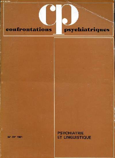 Confrontations psychiatriques N19 Psychiatrie et linguistique