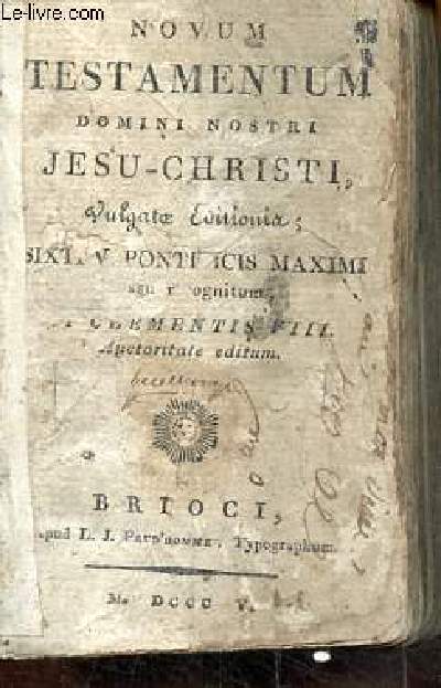 Novum testamentum domini nostri Jesu-Christi Vulgatae editionis