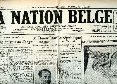 La nation belge N204 du mercredi 31 octobre 1923 Fac simil 16 Vol.3 La 