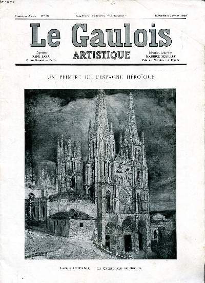 le Gaulois artistique N28 du mercredi 9 janvier 1929 Un peintre de l'Espagne hroque Supplment du journal 