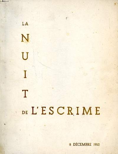 La nuit de l'escrime du 8 dcembre 1952