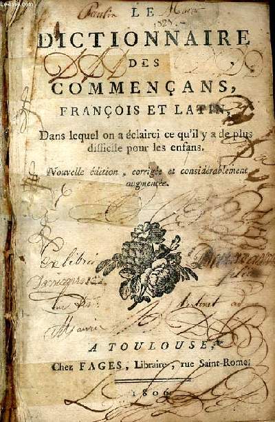 Le dictionnaire des commenans, franois et latin Nouvelle dition