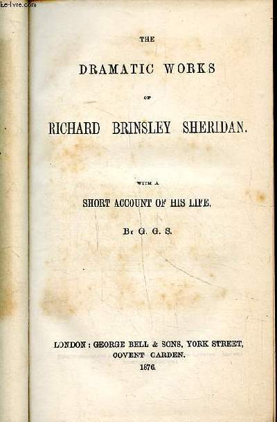 The dramatic works of Richard Brinsley Sheridan