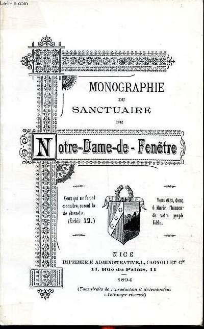 Monographie du sanctuaire de Notre-Dame-de-Fentre