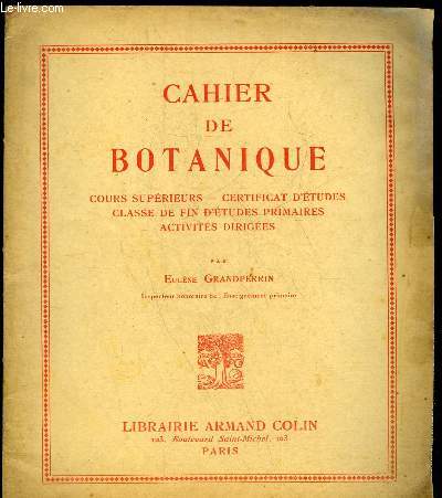 CAHIER DE BOTANIQUE