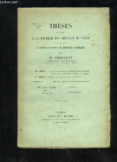 RECHERCHES BIOLOGIQUES, MORPHOLOGIQUES, ET EXPERIMENTALES SUR LES LABIEES A STOLONS SOUTERRAINS - THESE FACULTE DE SCIENCES DE PARIS