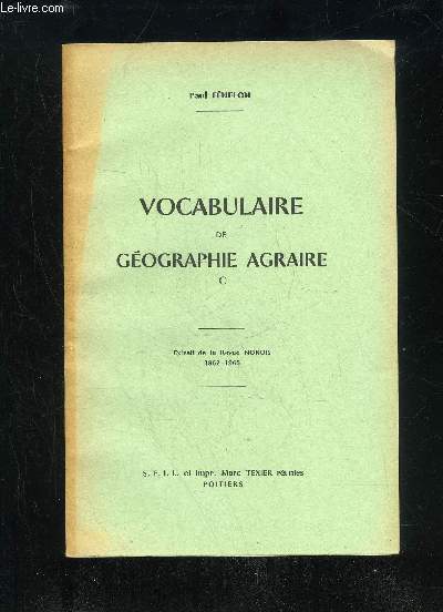 VOCABULAIRE DE GEOGRAPHIE AGRAIRE - C