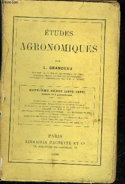 ETUDES AGRONOMIQUES