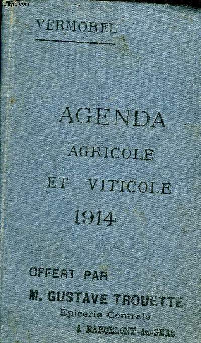 AGENDA AGRICOLE & VITICOLE - 1914 .