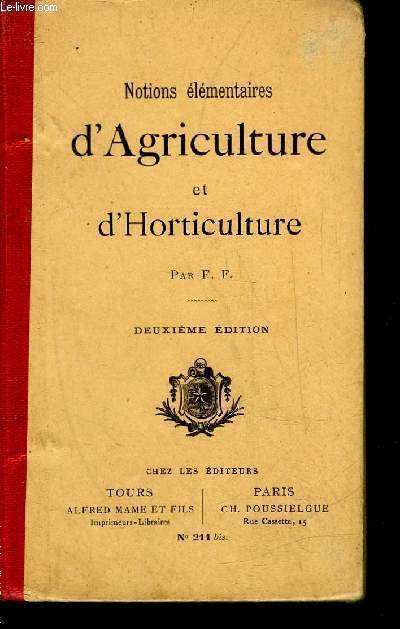 NOTIONS ELEMENTAIRE D'AGRICULTURE ET D'HORTICULTURE