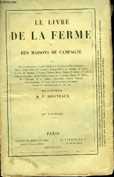 LE LIVRE DE LA FERME ET MAISONS DE CAMPAGNE - 12EME FASCICULE