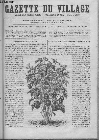 GAZETTE DU VILLAGE sixime anne N 12 - L