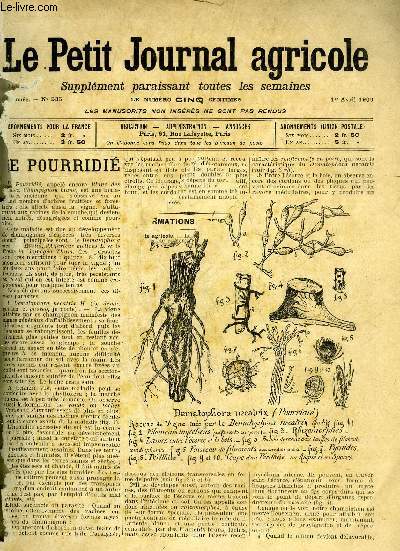 LE PETIT JOURNAL AGRICOLE N 535 - Les vignes : Le pourridi (fig.)-