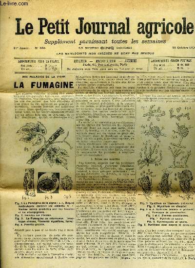 LE PETIT JOURNAL AGRICOLE N° 565 - Les vignes : La fumagine (fig.)-