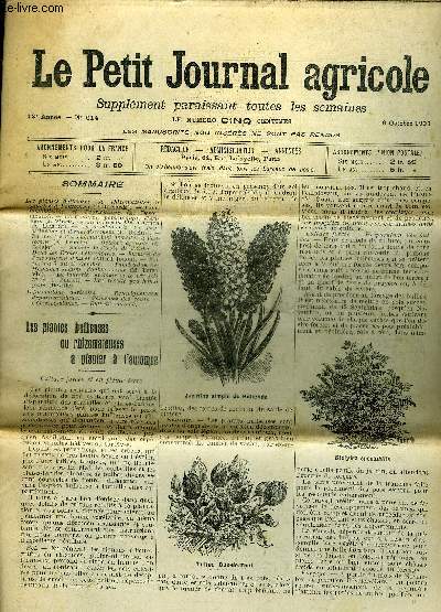 LE PETIT JOURNAL AGRICOLE N 614 - Les plantes bulbeuses ou rhizomateuses  planter _ l'automne (P. Laborde).