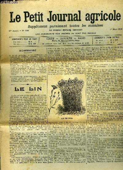 LE PETIT JOURNAL AGRICOLE N 635 - Le lia (P. Dujardin).