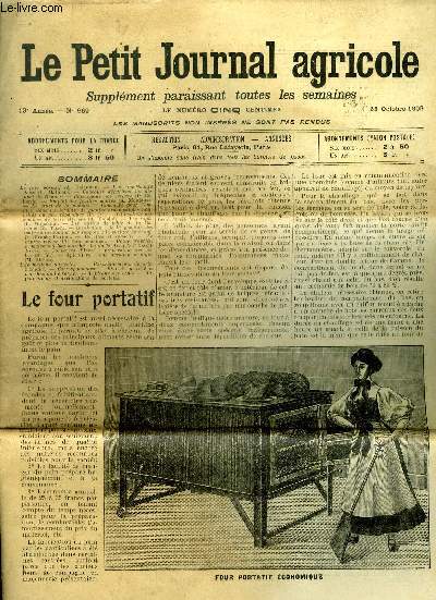 LE PETIT JOURNAL AGRICOLE N 669 - Le four portatif (A. -Delaunay).