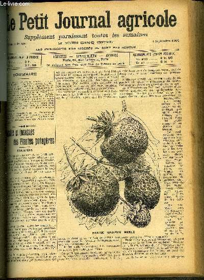 LE PETIT JOURNAL AGRICOLE N 766 Maladies et insectes des plantes potagres fraisiers - le trfle incarnat - station exprimentale du froid - la conservation des puples de betteraves par le lecto pulpe etc.