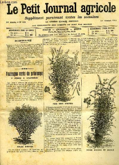 LE PETIT JOURNAL AGRICOLE N 822 - Fourrages verts de printemps  semer  l'automne (P. L'aborde).