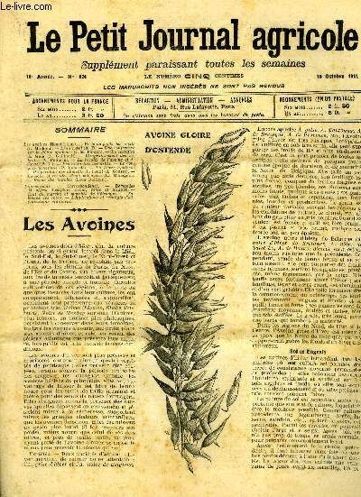 LE PETIT JOURNAL AGRICOLE N 824 - Les avoines (Henri Lajus)..