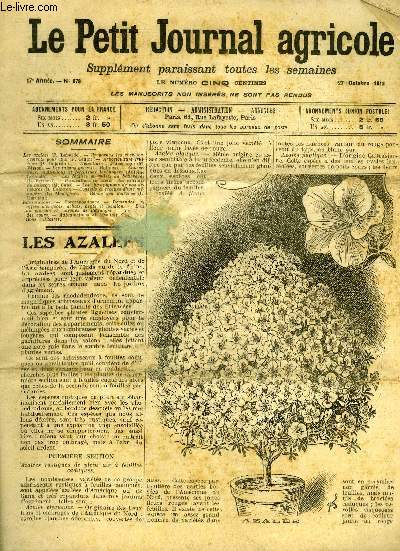 LE PETIT JOURNAL AGRICOLE N 878 - Les azales (P. Laborde).