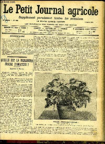 LE PETIT JOURNAL AGRICOLE N 918 - Quelle est la meilleure fraise d