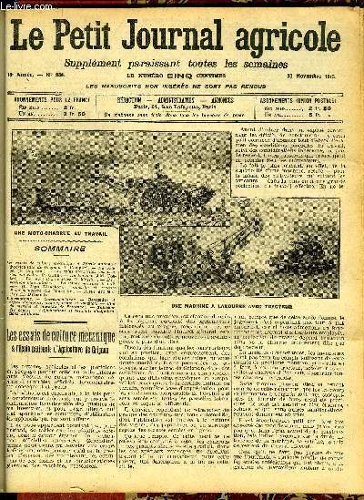 LE PETIT JOURNAL AGRICOLE N 934 - Les essais de culture mcanique  VEcole nationale d