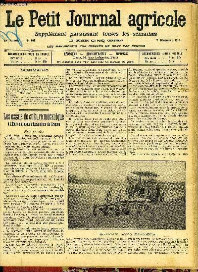 LE PETIT JOURNAL AGRICOLE N 936 - Les essais de culture mcanique  l'Ecole nationale d'agriculture de Grignon (I. Coulpier).