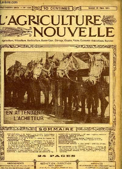 L'AGRICULTURE NOUVELLE N 1144 - HORTICULTURE.