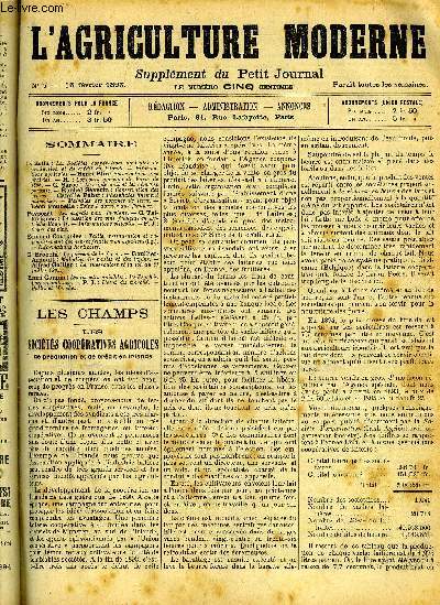 L'AGRICULTURE MODERNE N 7 - Zolla : Les Socits coopratives agricoles de production et de crdit en Irlande.