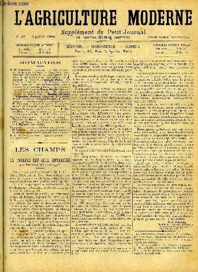 L'AGRICULTURE MODERNE N 27 - P.-P. Dehrain : La potasse est-elle entrane par les eaux de drainage ?